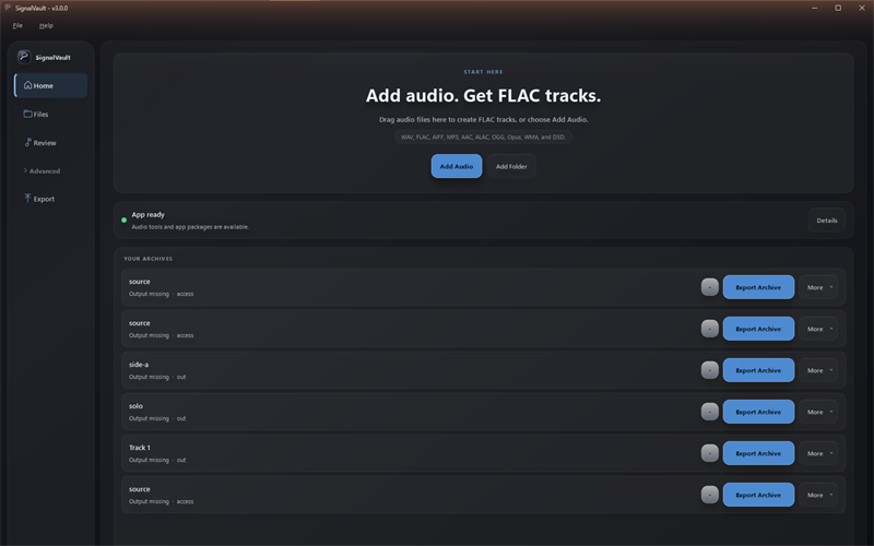 SignalVault: Forensic Audio Preservation